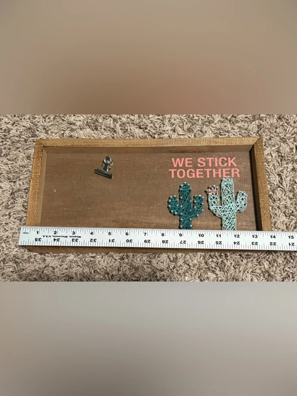 Cactus String Art Wall Decor in Teal & Mint photo frame